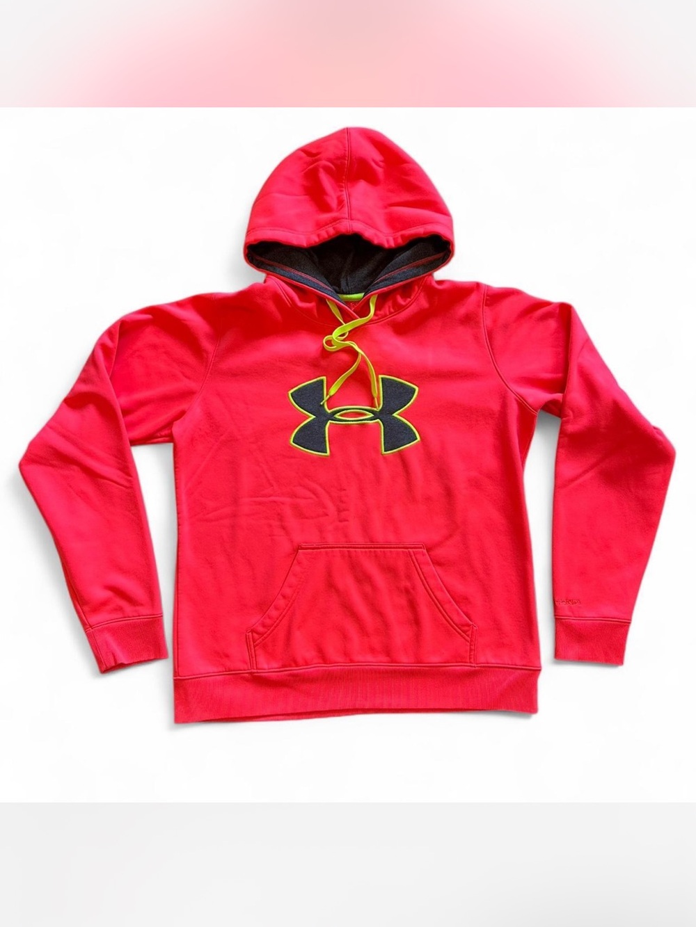 UNDER ARMOUR Storm Gear Hoodie in Neon with Neon Yellow Logo — L #athleisure
